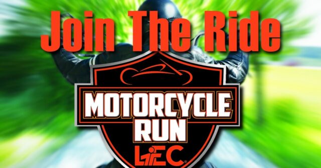 Motorcycle Run Join The Ride banner with the Laurens Electric Cooperative Motorcycle Run badge